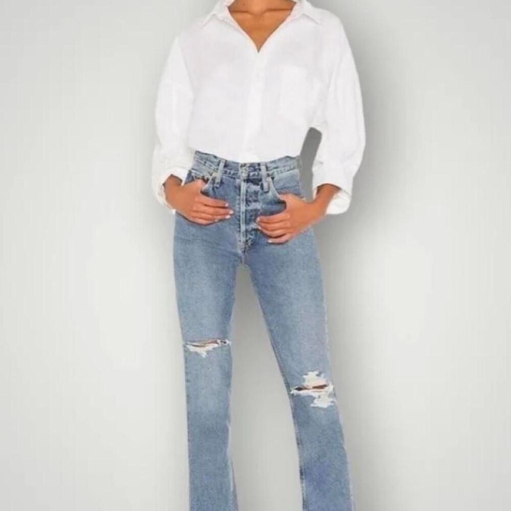 Citizens-of-humanity Women's Blue and White Jeans